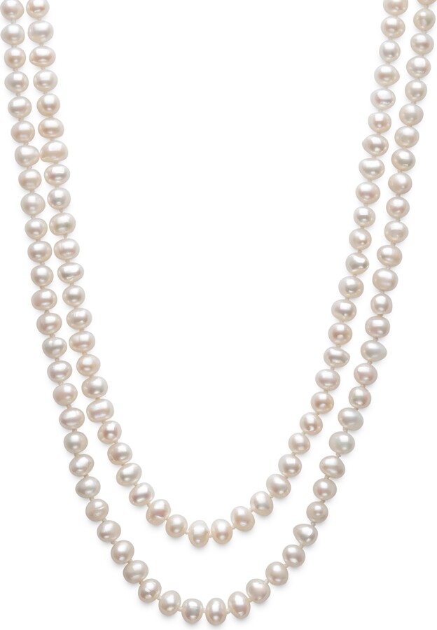 Belle de Mer Cubic Zirconia Sterling Sliver 2-Row Necklace