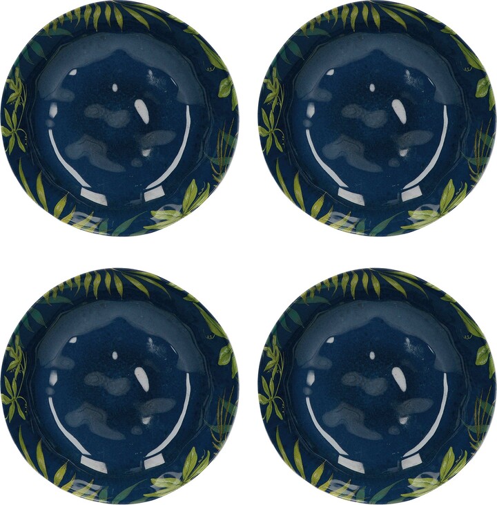 Dunelm Set of 4 Mikasa Drift Melamine Pasta Bowls Blue/White/Green