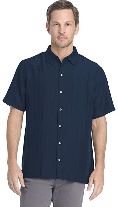 Fubotevic Mens Slim Fit Print Summer Short Sleeve Plus Size Button Down Dress Shirt 