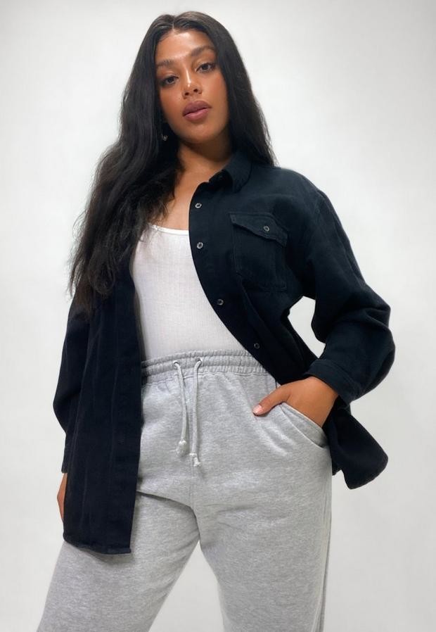 oversized denim shirt plus size