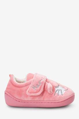 Next Girls Pink Cat Cupsole Slippers (Younger) - Pink