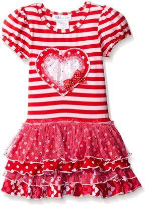 Bonnie Jean Little Girls' Toddler Sequin Heart Dropwaist Tie Dress
