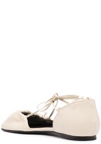 Thumbnail for your product : Reike Nen Open-Side Leather Ballerinas