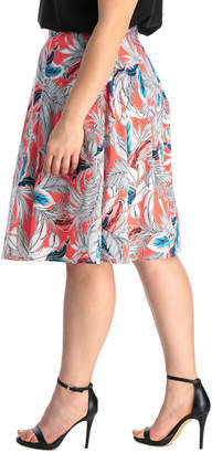 Miami Palm Print Full Skirt