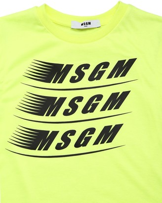 MSGM Logo Printed Cotton Jersey Tank Top