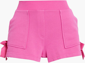 Cinq à Sept Jay bow-embellished French cotton-blend terry shorts