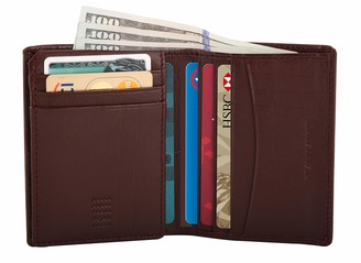 Maison De Noah Nappa Leather Slim RFID Blocking Multi Slot Card Wallet/Passcase for Men - Mat Tan Embossed