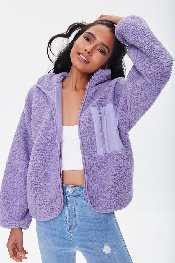 faux shearling zip up jacket