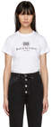 balenciaga white bb mode semi fitted tshirt