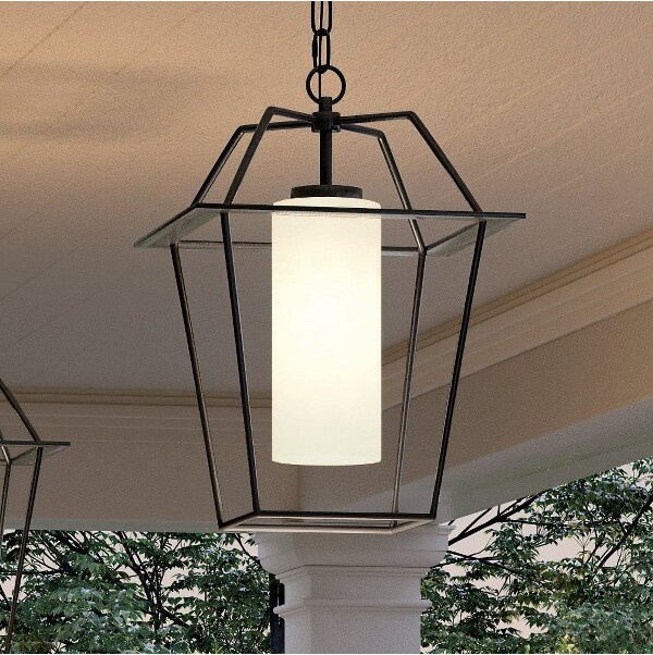 Urban Ambiance UrbanAmbianceLuxuryMinimalistOutdoorPendant17.5''Hx11''WMidnightBlackFinishChandlerCollectionUHP1393