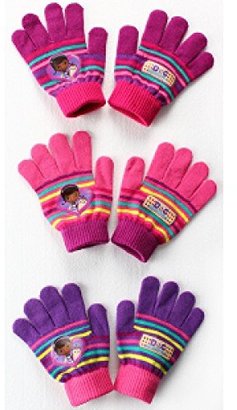 Disney Doc McStuffins Knitted 3 Assorted Gloves Kids Accessories