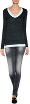 Thumbnail for your product : Majestic Cotton-Cashmere Double Layer Top