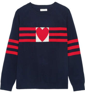 Chinti and Parker Love Heart Cashmere Sweater - Midnight blue