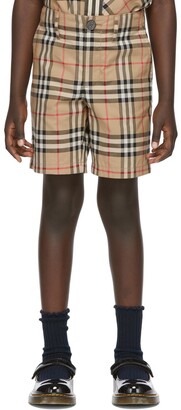 Burberry Kids Beige Vintage Check Tailored Shorts