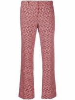 Thumbnail for your product : Pt01 Cropped Geometric-Print Trousers