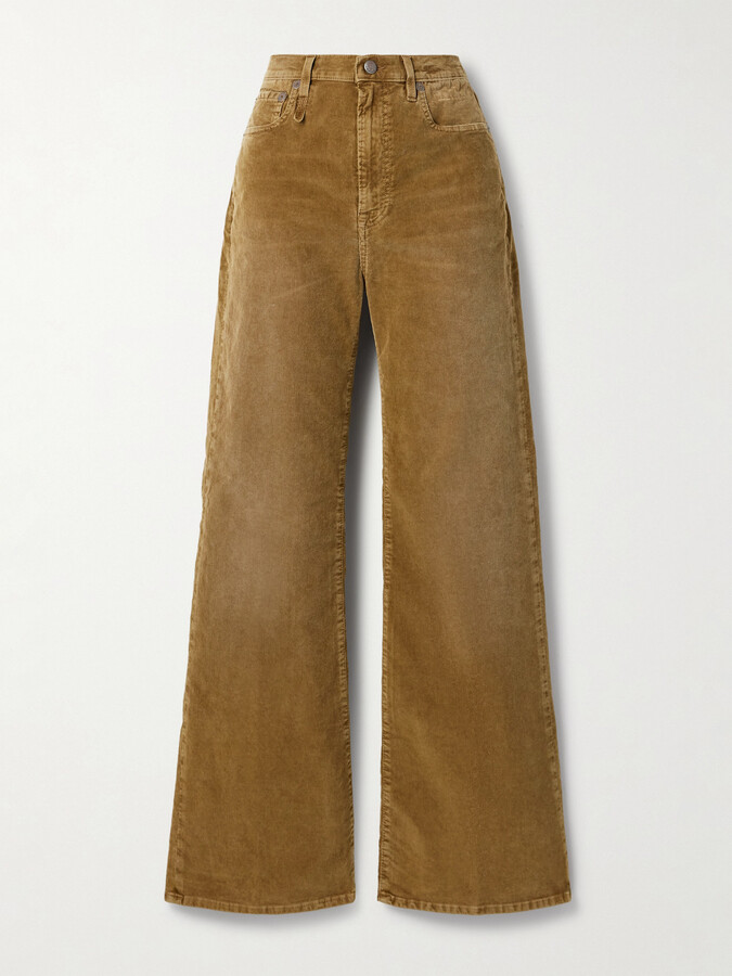 R 13 Charlotte High-rise Flared Cotton-blend Corduroy Jeans - Brown