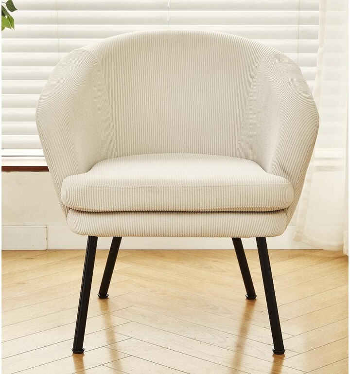 Comfor Beige Corduroy Arm Chair