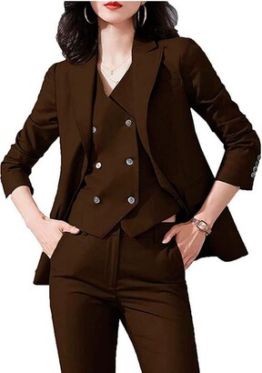 Cheap Lady Jacket Pants Elegant OL Style Pockets Women Business Suit Pure  Color Lady Jacket Pants Women Waistcoat Pants Set Women Garment  Joom