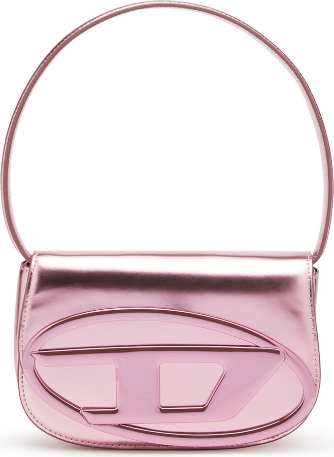 Diesel 1DR-Iconic shoulder bag in mirrored leather