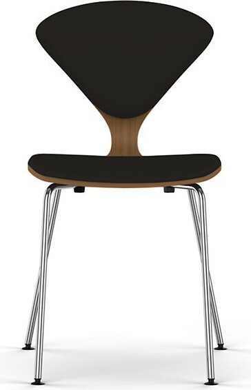 Cherner Chair Company Seat and Back Upholstered Metal Base Chair in Black