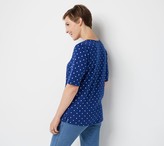 Thumbnail for your product : Quacker Factory Set of 2 Solid & Polka Dot Elbow Sleeve Knit Tops