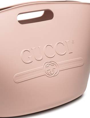 Gucci pink embossed rubber beach bag