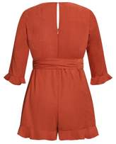Thumbnail for your product : City Chic Frill Sense Playsuit - sunset