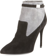 Thumbnail for your product : Alexander McQueen Suede Point-Toe Ankle Bootie, Black/Gray