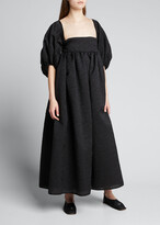 Thumbnail for your product : Cecilie Bahnsen Textured Open-Back Puff-Sleeve Dress
