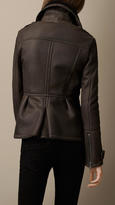 Thumbnail for your product : Burberry Shearling Peplum Jacket