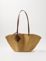 Thumbnail for your product : Loewe Shell Leather-trim Raffia Tote Bag