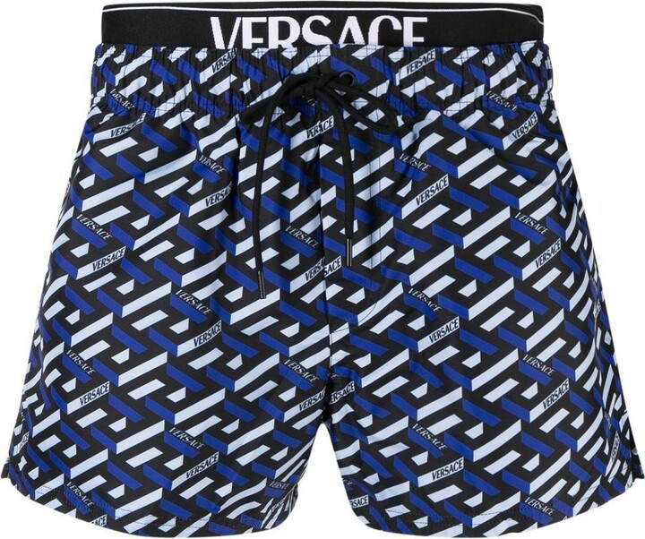 Versace La Greca-print swim shorts - ShopStyle