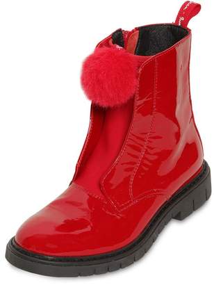 Stella Jean Patent Leather Ankle Boots