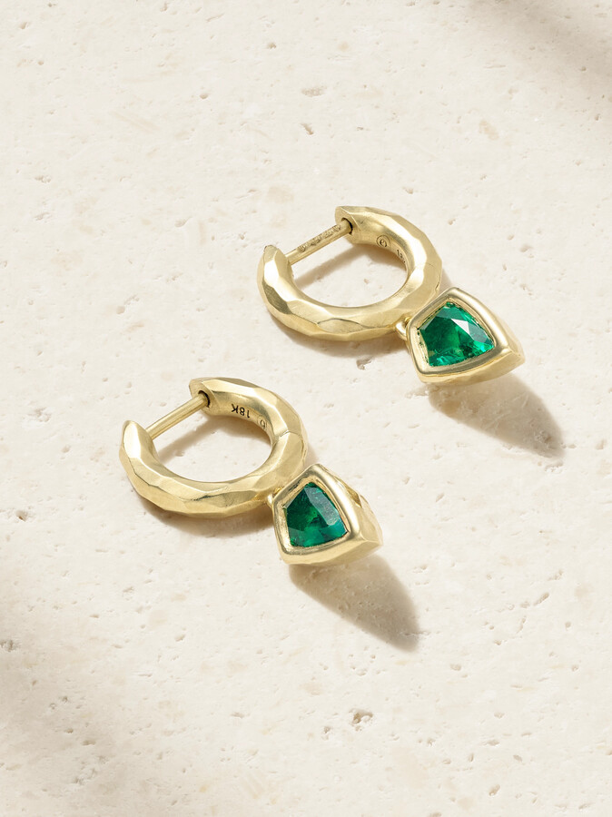 Octavia Elizabeth 18-karat Gold Emerald Earrings - One size
