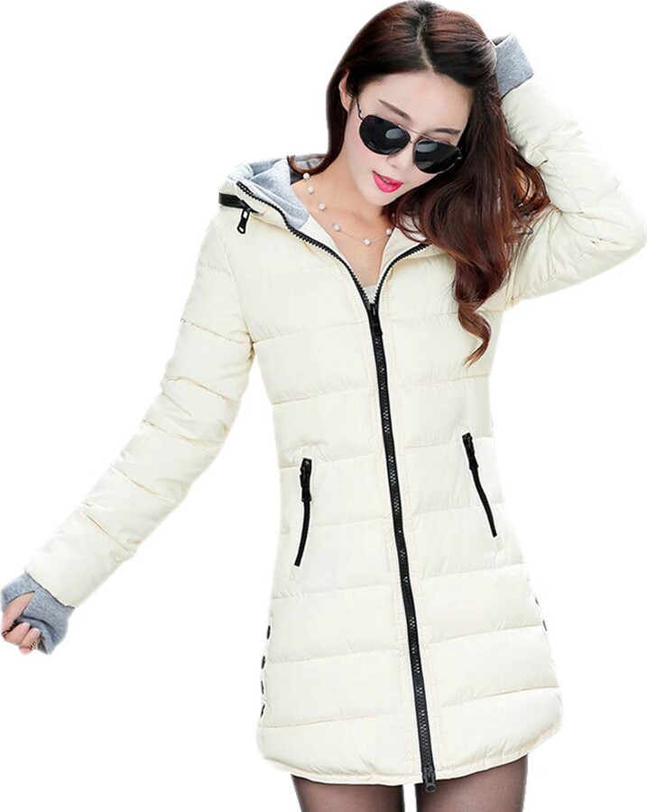 ZEVONDA Women's Warm Winter Jacket Casual Padded Long Coats Quilted