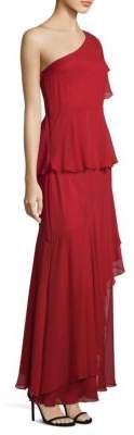 Laundry by Shelli Segal One-Shoulder Ruffle Gown