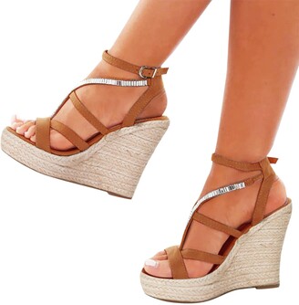 BOTCAM Women's / girls' sandals summer shoes wedge peep toe high heel Roman  sandals plain sandals women's casual wedge sandals platform shoes outdoor  shoes non-slip beach sandals - ShopStyle