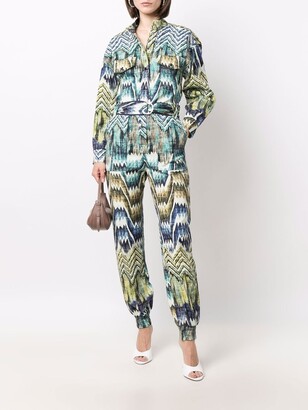CHUFY Patterned Belted Jumpsuit