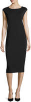 Thumbnail for your product : Joan Vass Cap-Sleeve Ponte Knee-Length Dress, Black, Plus Size