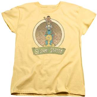 Sesame Street Stacked Group Womens Short Sleeve Shirt Md