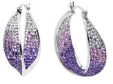 Thumbnail for your product : Lord & Taylor Sterling Silver Tanzanite Colored Crystal Hoop Earrings