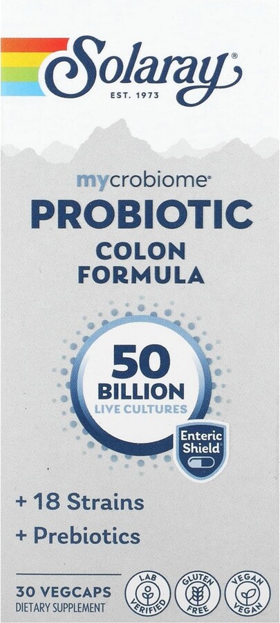 Solaray Mycrobiome Probiotic Colon Formula 50 Billion - 30 VegCaps ...