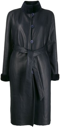 Liska Shearling-Trimmed Belted Coat