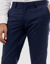 Thumbnail for your product : Esprit slim fit suit trousers with tonal check in navy tonal