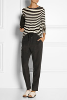 Thumbnail for your product : Alexander Wang T by Washed stretch-silk charmeuse track pants