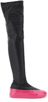 Thumbnail for your product : Ireneisgood CUISSARDES ECO-LEATHER STRETCH BOOTS 36 Black,Fuchsia Faux leather