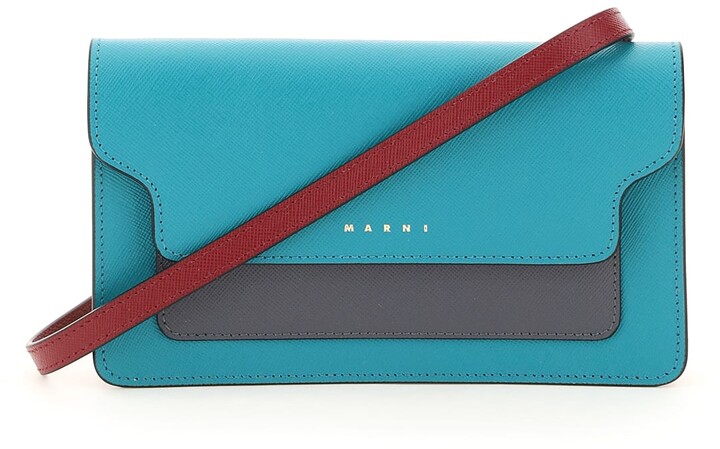 leather wallet purse with shoulder strap