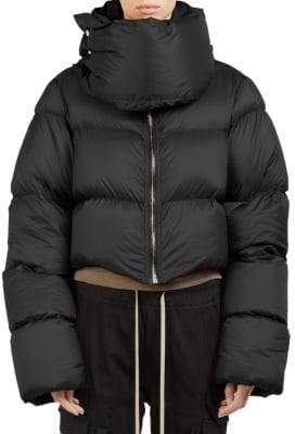Rick Owens Funnel-Neck Cropped Puffer Jacket