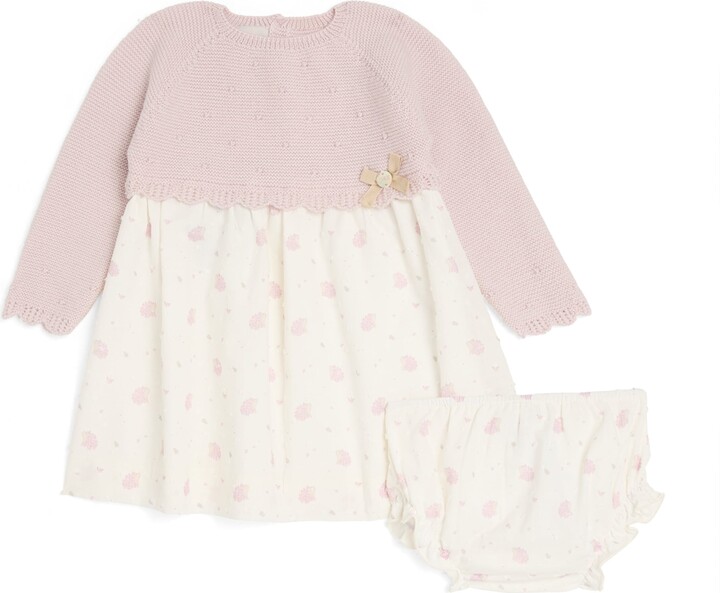 Paz Rodriguez Cotton-Blend Knitted Dress and Bloomers Set