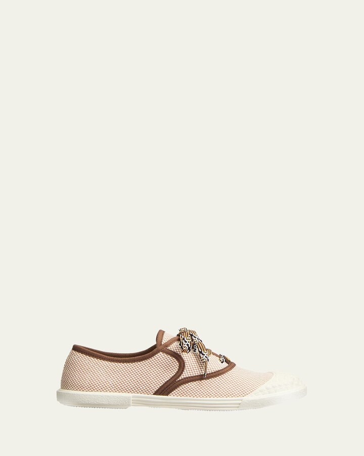 Valentino Garavani Bay By Bay Bicolor Canvas Low-Top Sneakers
